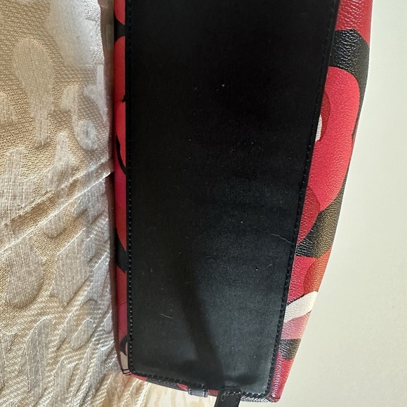 Kate Spade Ellison Avenue Satchel Bag Zip Purse Deco Rose Orient Red Floral EUC - Picture 7 of 12
